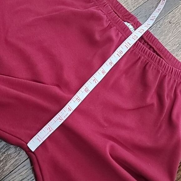 Vintage 80s 90s Deep Red Pull on Mid Rise Cigarette Pants - Picture 8 of 12